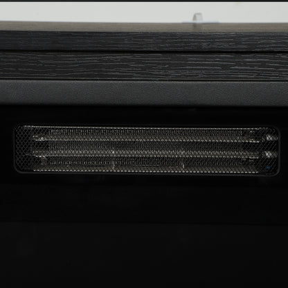 Electric Fireplace TV Stand | TVs up to 70 Inch | 150cm Black Fluted Storage Unit | 900W/1800W, 12 Flame Colours & Remote