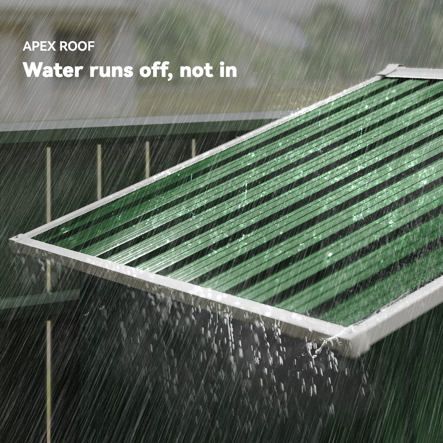 Galvanised Steel Garden Storage Shed | Double Sliding Lockable Door | 4 Vents | Sloped Roof | Steel Tile Roof & Walls | 194x107x191cm | 1.8m² | Green