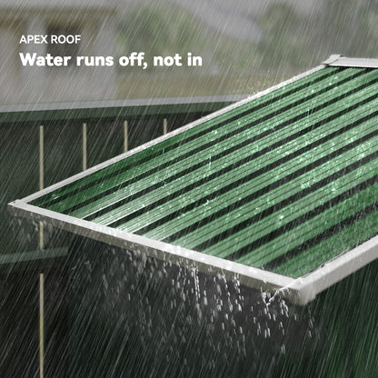 Galvanised Steel Garden Storage Shed | Double Sliding Lockable Door | 4 Vents | Sloped Roof | Steel Tile Roof & Walls | 194x107x191cm | 1.8m² | Green