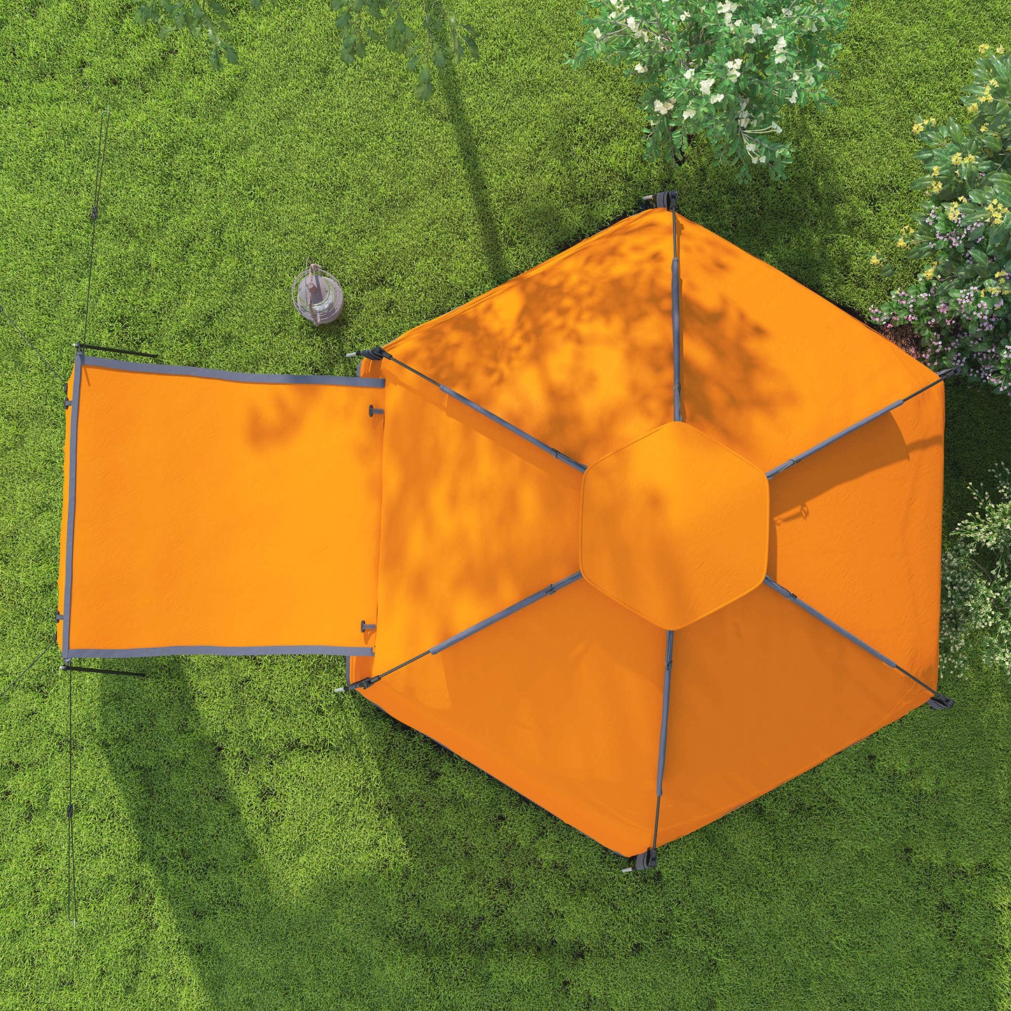 Automatic Pop Up Camping Instant Setup 2-4 Man Tent W/ Mesh Windows, Waterproof & Portable Dome W/ Carrying Bag for Camping / Orange