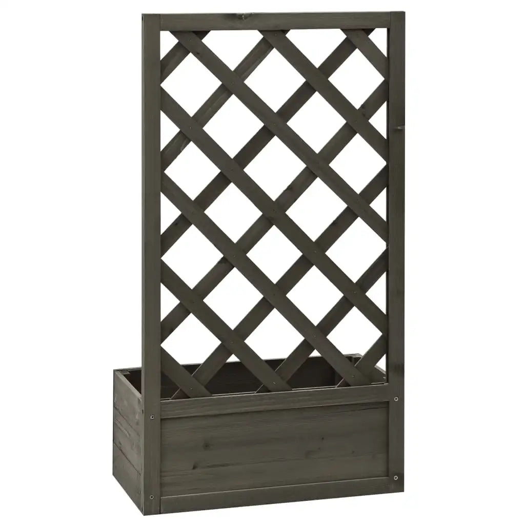 Outdoor Garden Trellis Planter Box For Tall Plants Courtyard Decoration Plant Rack Fir Wood 50x25x90 cm - Grey