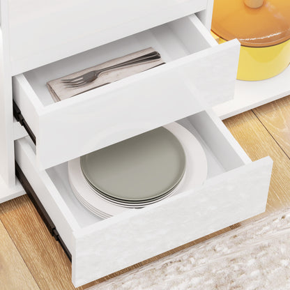 LED Light Sideboard Unit Cabinet - High Gloss White