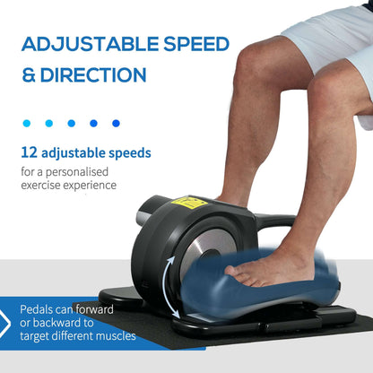Under Desk Elliptical Machine, Sit Down Pedal Exerciser with Forward and Reverse Motion, 12 Programs, LCD Monitor, Compact with Remote Control
