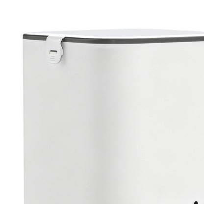 PawHut 7L Automatic Cat & Small Dog Feeder | Tuya App, 2.4GHz & 5GHz Wi-Fi | Dual Bowls, 15 Meals a Day & Battery Backup | White