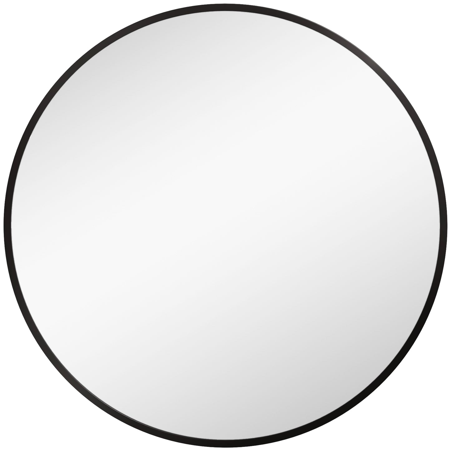 Round Bathroom Mirror, Modern Wall-mounted Vanity Mirror with Aluminium Frame and Easy Install Hook for Living Room, Entryway, 70 x 70cm, Black