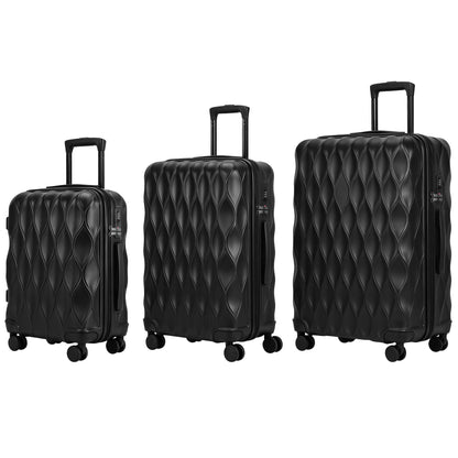 3-Piece Hard Shell Suitcase Set | TSA Lock & 360° Spinner Wheels | 20/24/28 Inch Carry-On & Checked Luggage | Black or Green