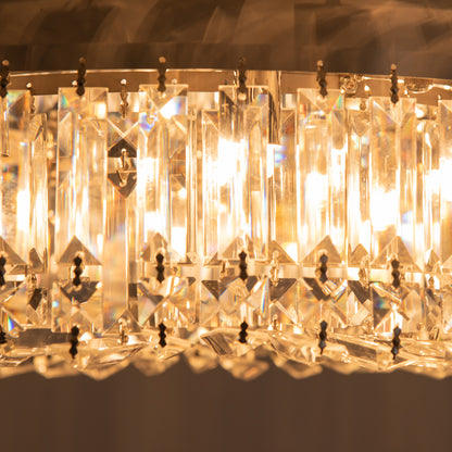 Set of 2 Crystal Ceiling Chandeliers | Flush Mount | Silver Tone | Ø50cm