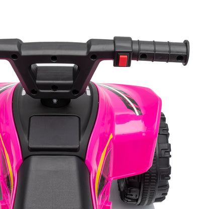 AIYAPLAY 6V Kids Electric Quad Bike | Hot Pink, Black or White | Handlebar Button Control | 2km/h Forward Ride | Ages 18–48 Months | 25kg Limit