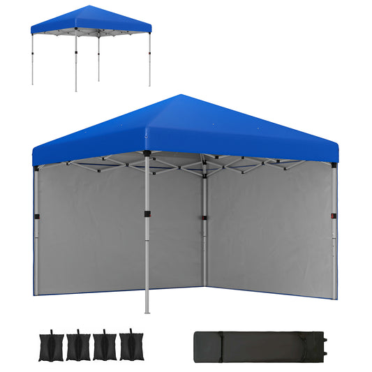 3 x 3 (M) Pop Up Gazebo, UPF 30+ with 2 Sidewalls, Leg Weight Bags and Wheeled Bag, Height Adjustable Party Tent Event Shelter