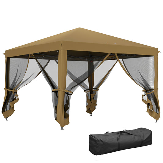 3 x 3 m Pop Up Gazebo, 420D Garden Tent Canopy with Removable Mesh Sidewall Netting, Carry Bag for Garden Patio Outdoor