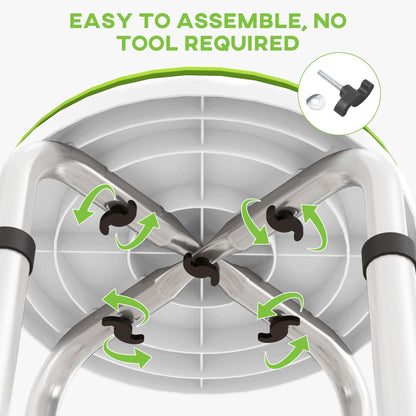 360° Swivel Shower Chair, Height Adjustable Aluminium Shower Stool with Non-Slip Feet - Green