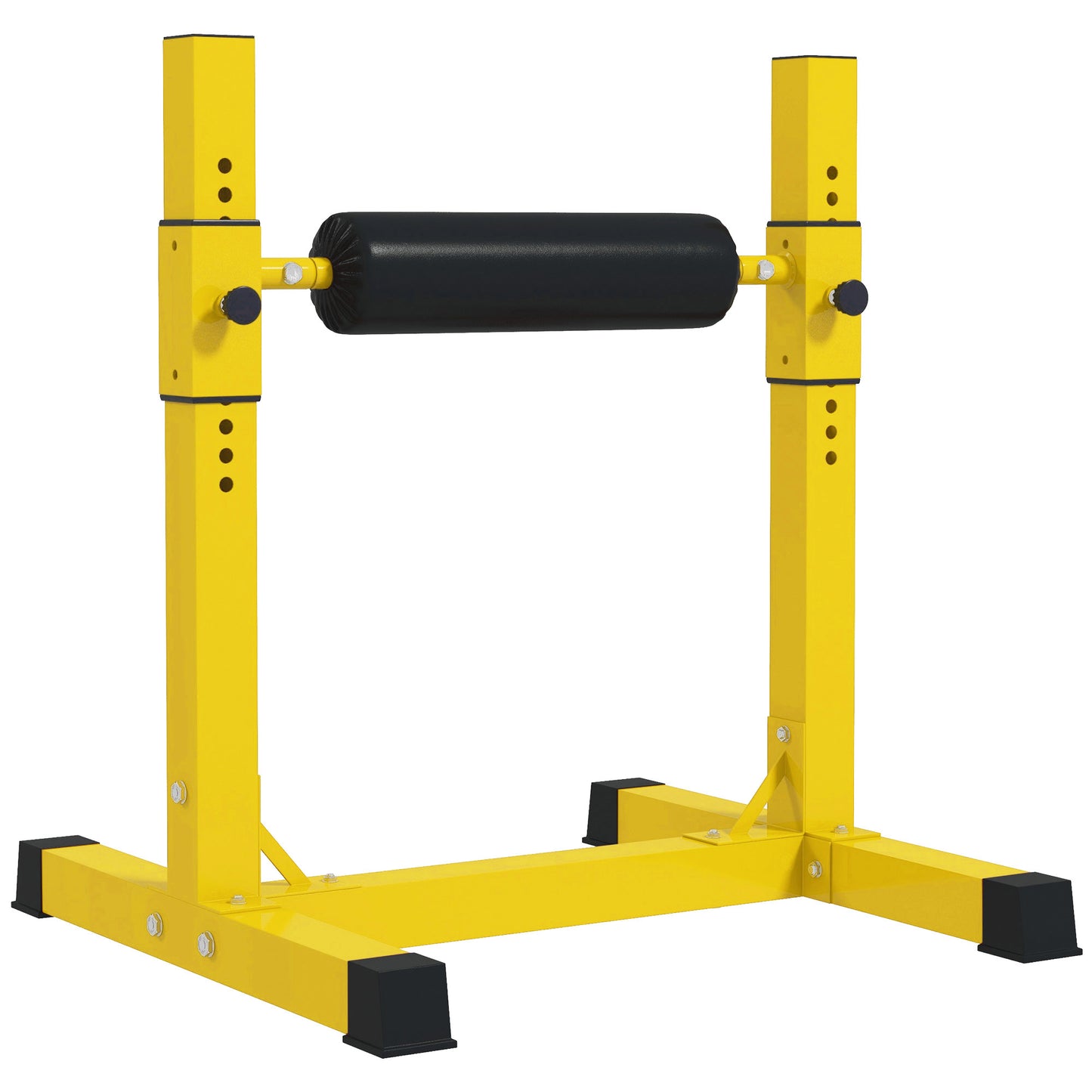 Bulgarian Split Squat Stand, 12-Level Adjustable Single Leg Squat Machine with Foam Roller and Anti-Slip Pads for Lower Body Strength Training
