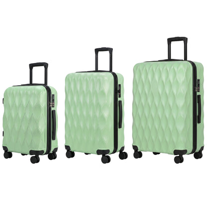 3-Piece Hard Shell Suitcase Set | TSA Lock & 360° Spinner Wheels | 20/24/28 Inch Carry-On & Checked Luggage | Black or Green