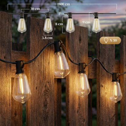 Curtain Lights Connectable Fairy Curtain Lights Plug-in IP44 Waterproof/18 m/Warm White