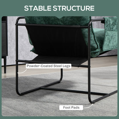 Minimal Padded Accent Chair, with Pockets - Green