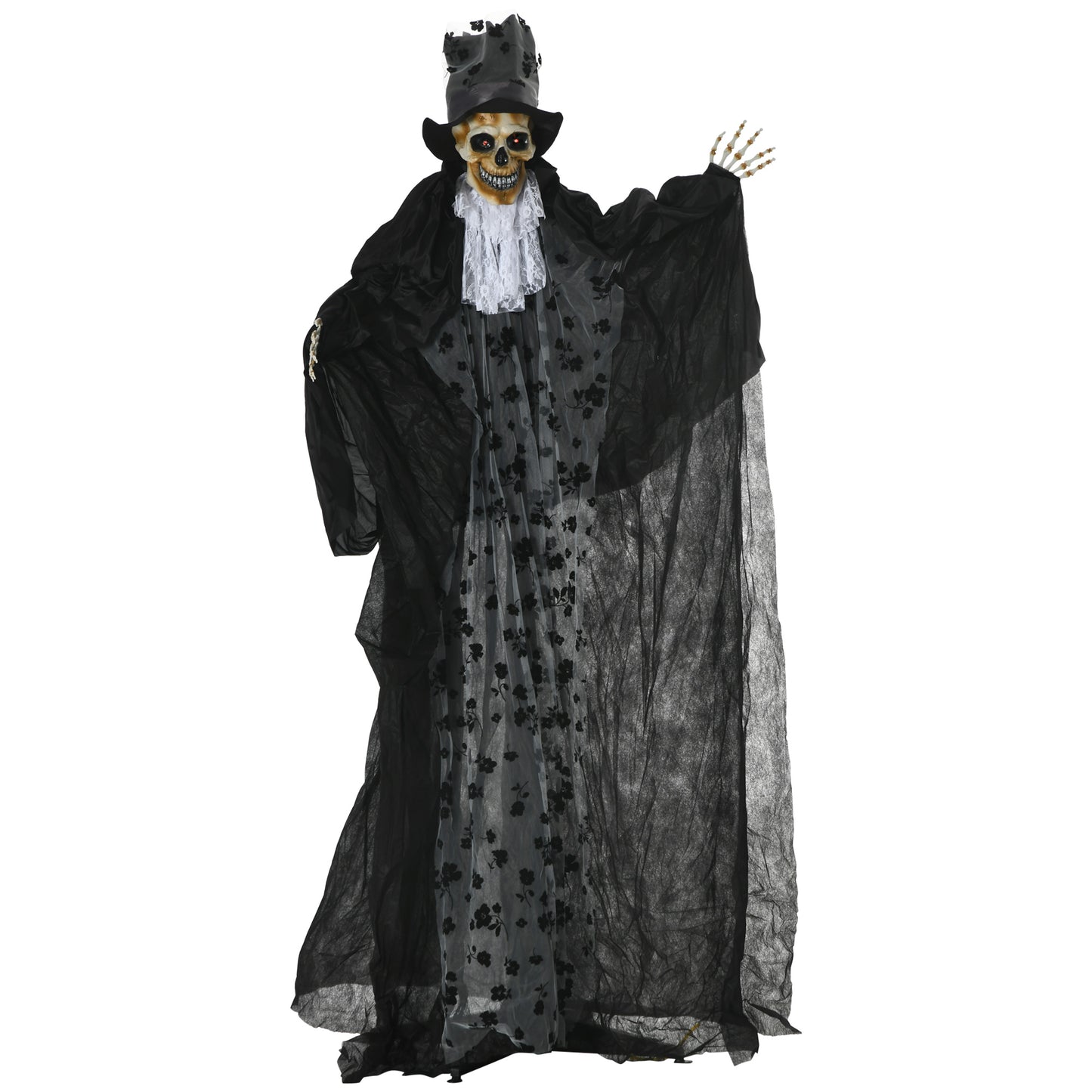 189cm Life Size Outdoor Halloween Decorations Ghost Bridegroom, Animated Prop Animatronic Decor with Sound and Motion Activated, Light Up Eyes, Howling Sound