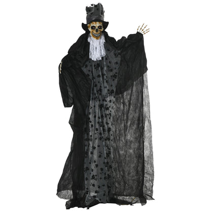 189cm Life Size Outdoor Halloween Decorations Ghost Bridegroom, Animated Prop Animatronic Decor with Sound and Motion Activated, Light Up Eyes, Howling Sound