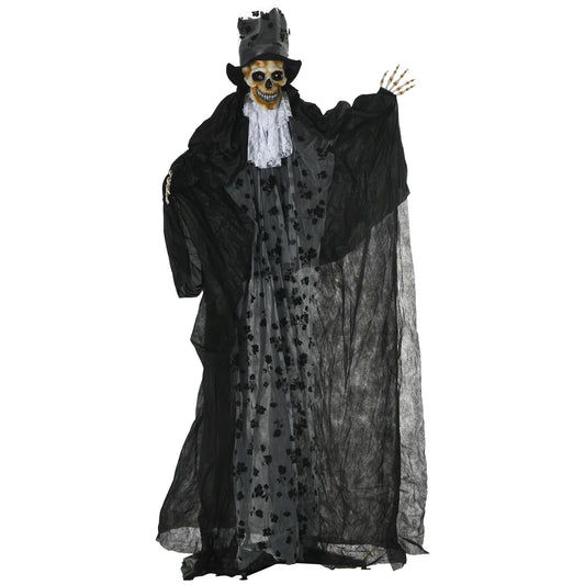 189cm Life Size Outdoor Halloween Decorations Ghost Bridegroom, Animated Prop Animatronic Decor with Sound and Motion Activated, Light Up Eyes, Howling Sound