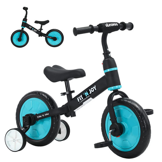 UBRAVOO Fit 'n Joy Beginner Toddler Training Bicycle For Boys Girls Age 2 - 4, 4-in-1 Kids Balance Bike With Pedals & Training Wheels Stabilisers