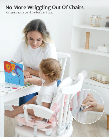 UBRAVOO Portable High Chair 6 Months Plus, Lightweight Easy Clean Folding Booster Chair for Babies Toddlers