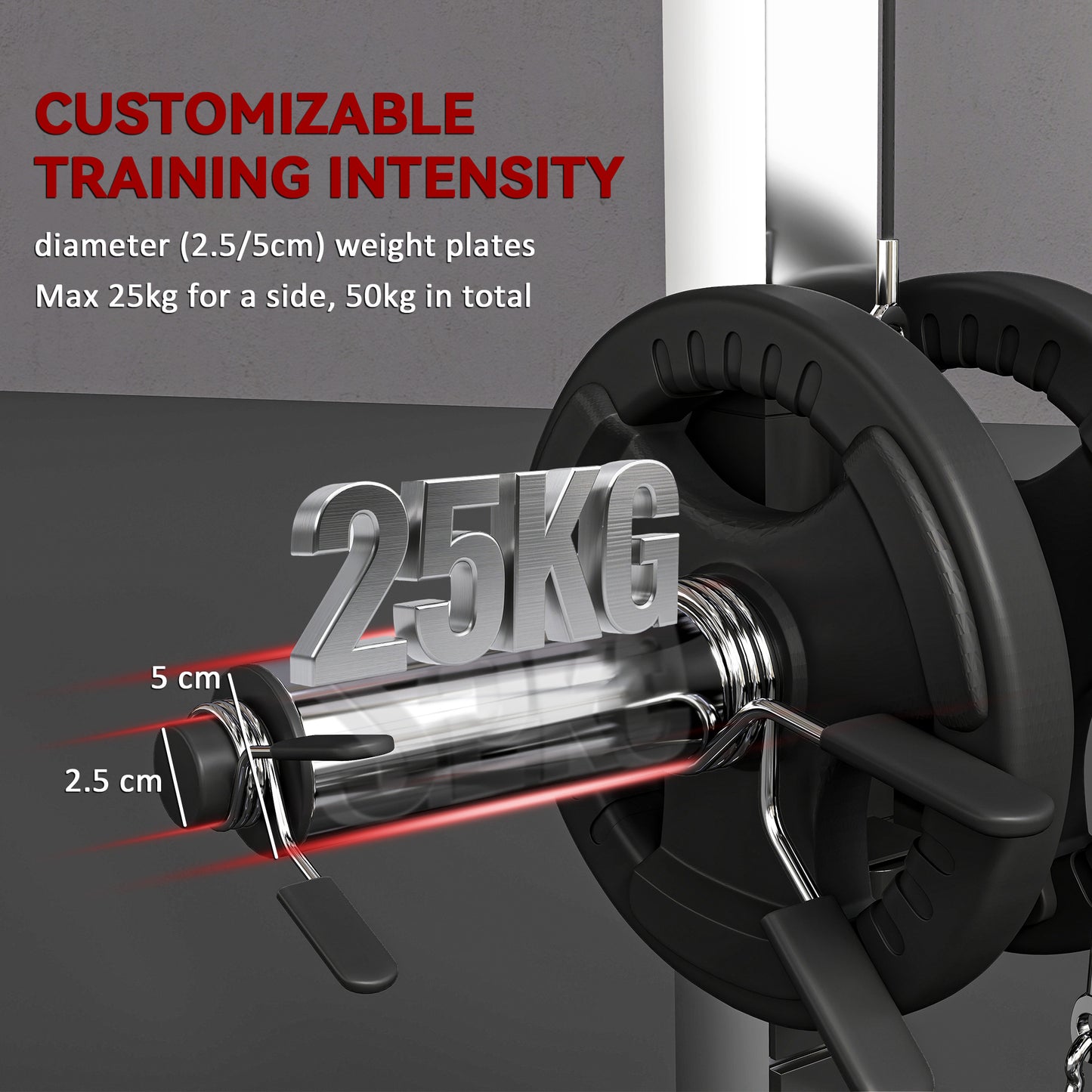 SPORTNOW Power Cage Rack with 15-Level Squat Rack, Cable Crossover Machine Pulley System, Pull up Stand and Push up Stand