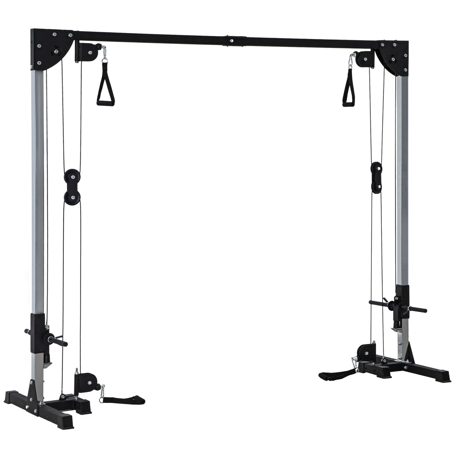 Multi Home Gyms with Cable Pulley System, Cable Crossover Machine with 4 Handles for Full Body Strength Training, Power Rack, Black