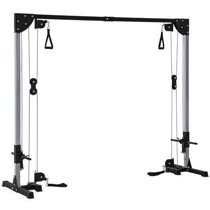 Multi Home Gyms with Cable Pulley System, Cable Crossover Machine with 4 Handles for Full Body Strength Training, Power Rack, Black