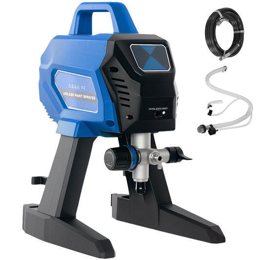 Airless Paint Sprayer, Thinning-Free, Electric Fence Paint Sprayer for Exterior and Interior DIY Painting Projects, Wall Spray Gun Machine, Household Use, 1.5L/min, 200Bar, 7.5m Hose Dark Blue