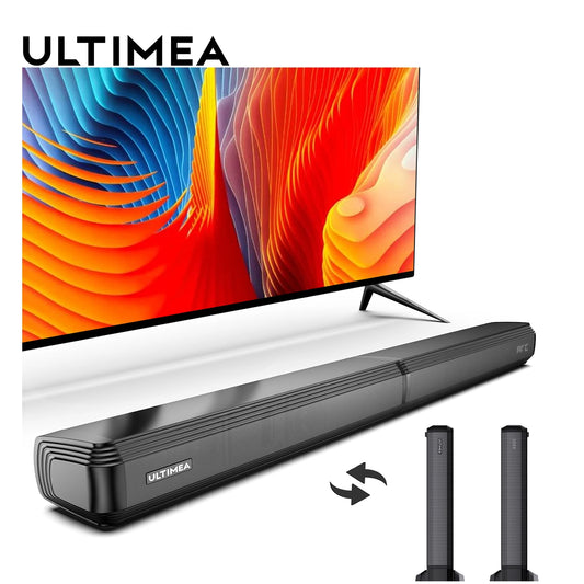 2.0 Channel Bluetooth Soundbar 2 Tweeters+2 Woofers Deep Bass 6EQ Mode Detachable Wired Speaker