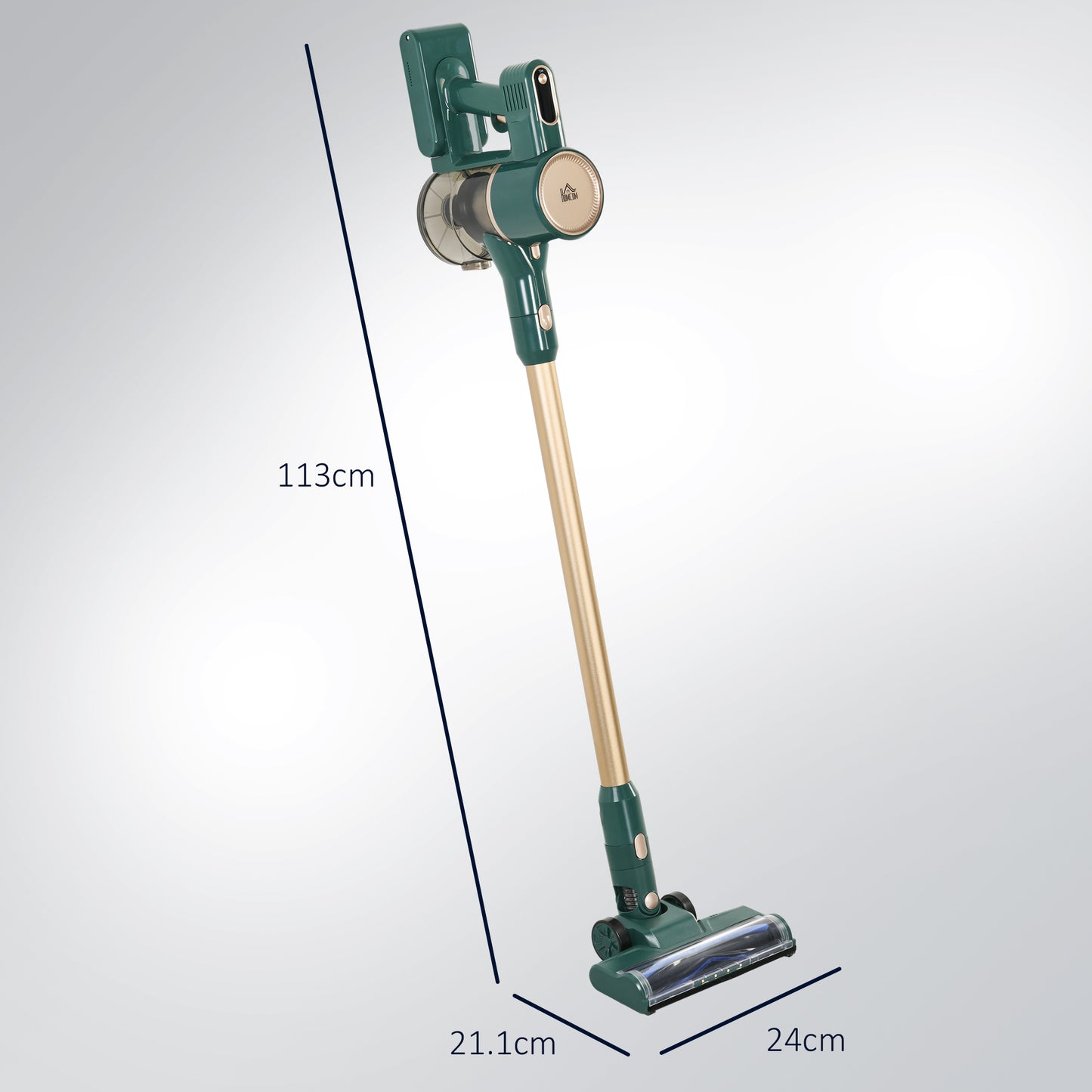 HOMCOM Cordless Handheld Rechargeable Stick 2500rpm Vacuum Cleaner With Accessories - Green