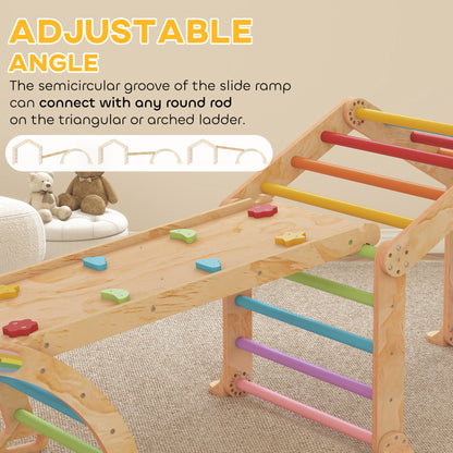 AIYAPLAY 9 in 1 Toddler Climbing Frame with Ramp, Slide, Arch, Ladder, Blackboard for 18-48 Months