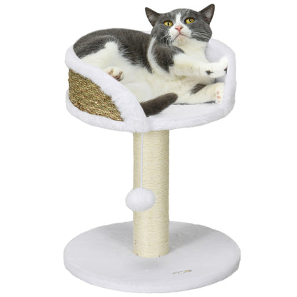 PawHut Cat Tree Tower with Scratching Posts, Grey Or White