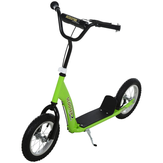 Teen Kids Stunt Scooter w/ Adjustable Handlebar, 12 Inch Rubber Tyres, Dual Brakes