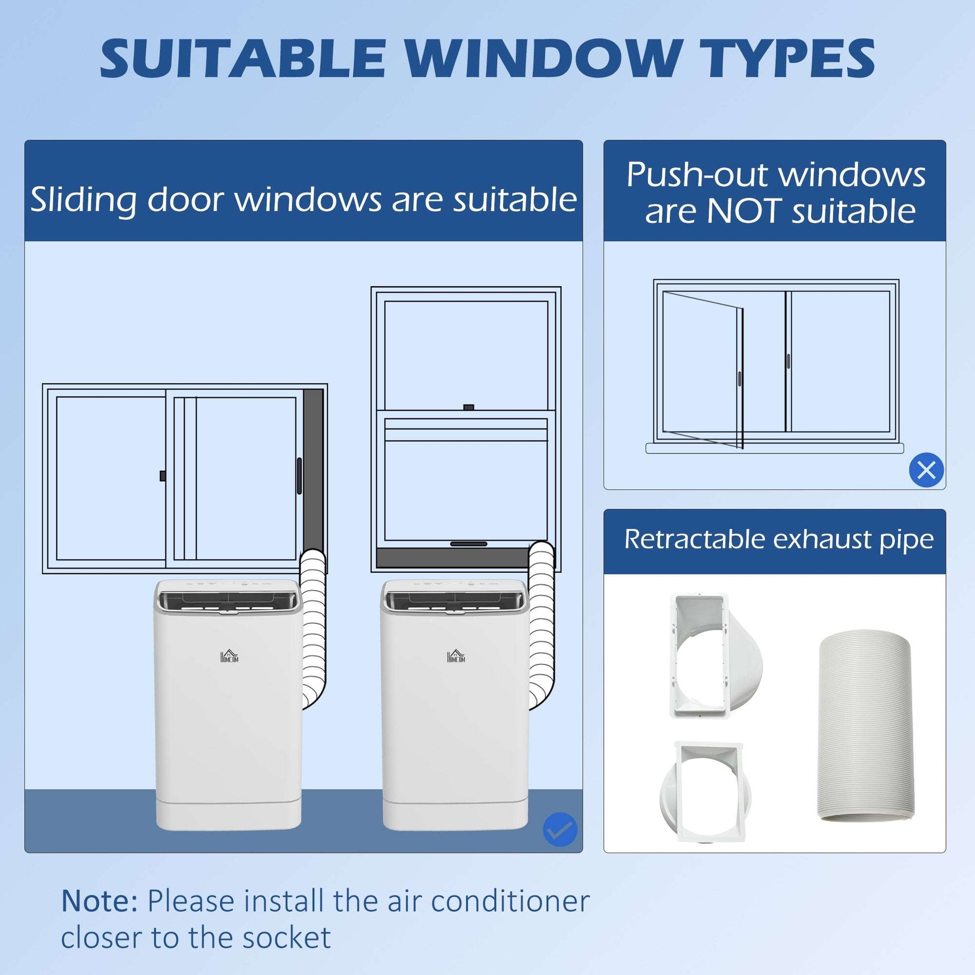 14,000 BTU Mobile Air Conditioner, 35m², Smart Home WiFi, with Dehumidifier, Fan, 24H Timer, Window Kit, White