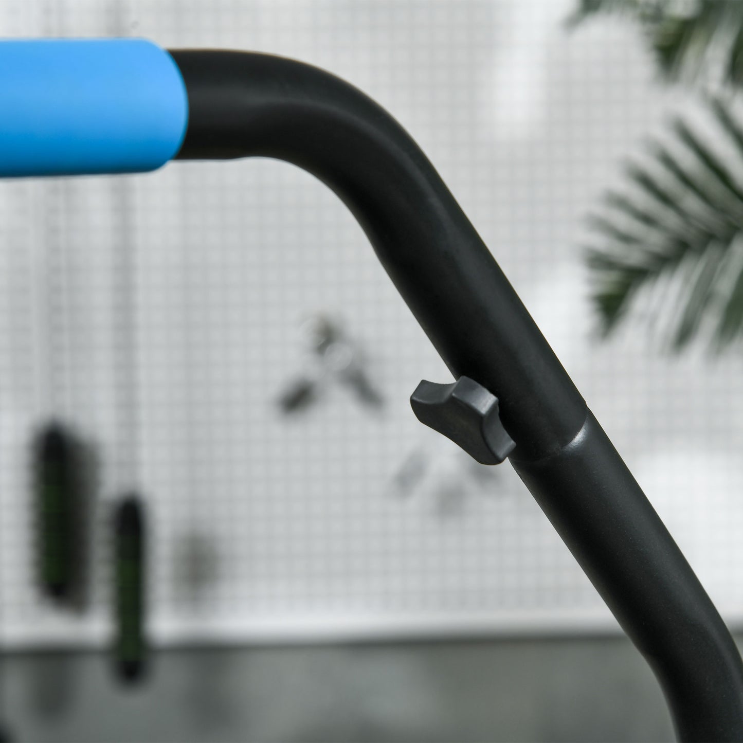 40" Foldable Mini Fitness Trampoline, with Adjustable Foam Handle, Blue