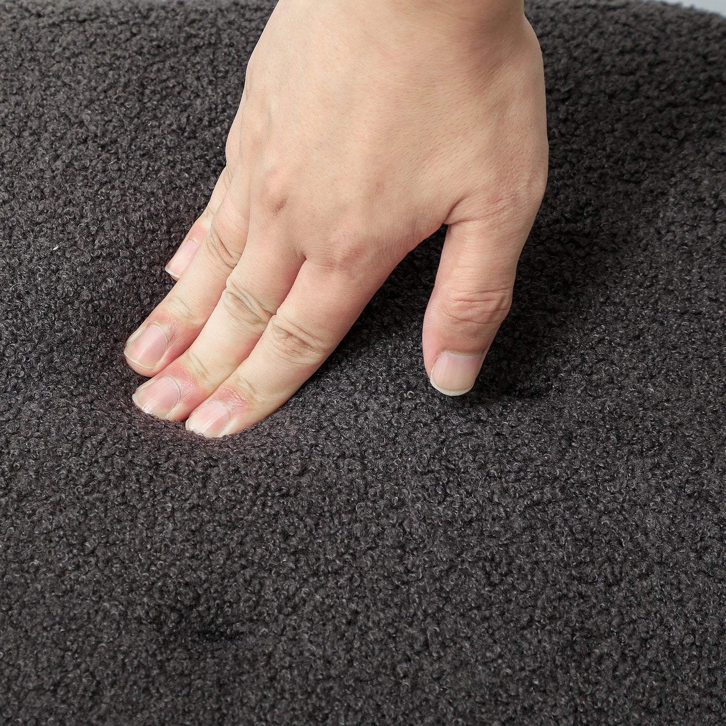 47L Teddy Fleece Storage Ottoman - Dark Grey