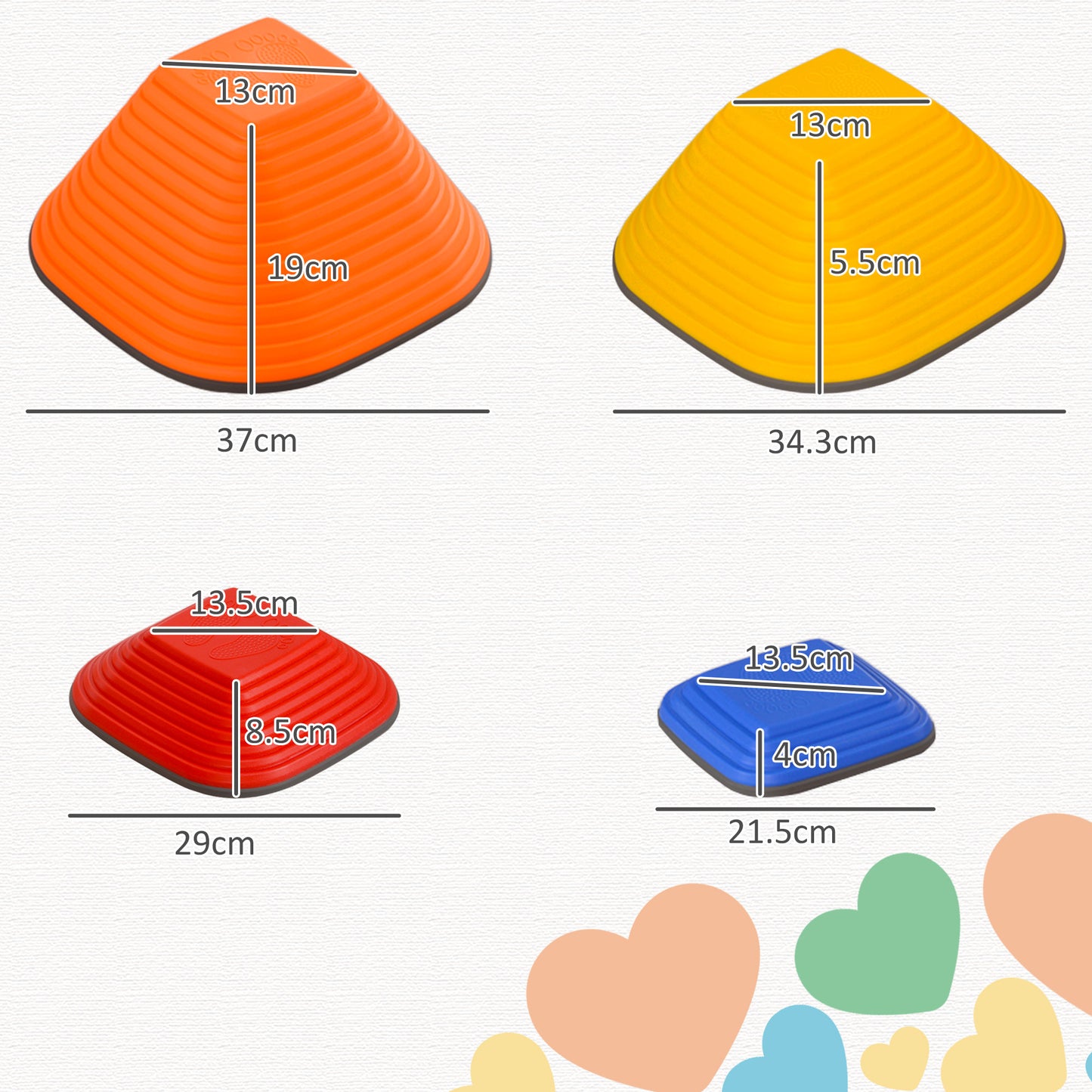 AIYAPLAY Balance Stepping Stones for Kids, 11 Piece Non-Slip Stackable River Stones, Obstacle Courses for Balance & Motor Skills