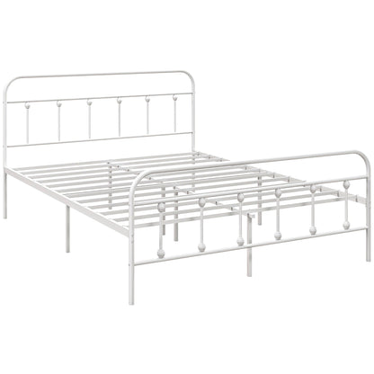 5ft King Platform Bed Frame with Underbed Storage Tall Headboard Steel Slat No Box Spring Needed Easy Assembly