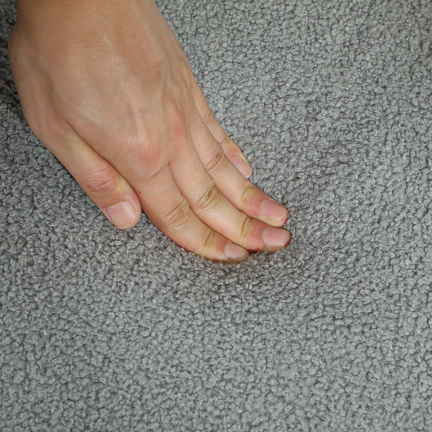 Teddy Fleece Storage Ottoman - Grey