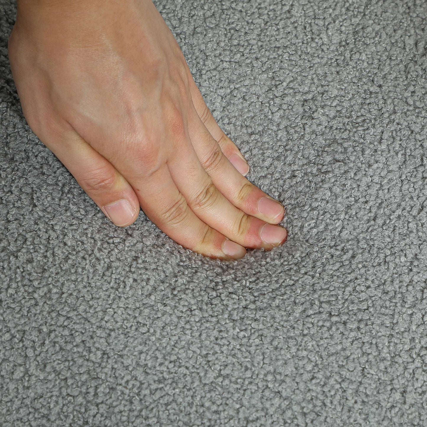 Teddy Fleece Storage Ottoman - Grey