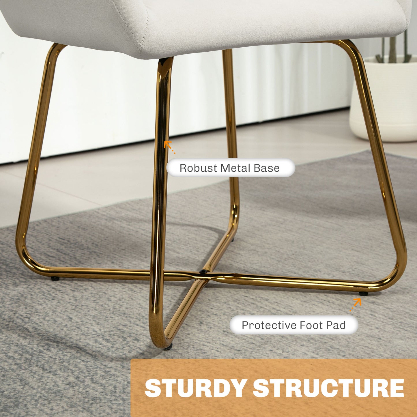 Modern Armchair Upholstered Accent Chair with Metal Base for Living Room