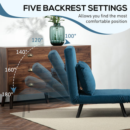 Click Clack Chair Bed, Convertible Single Chair Couch with 2 Cushions, for Living Room, Bedroom