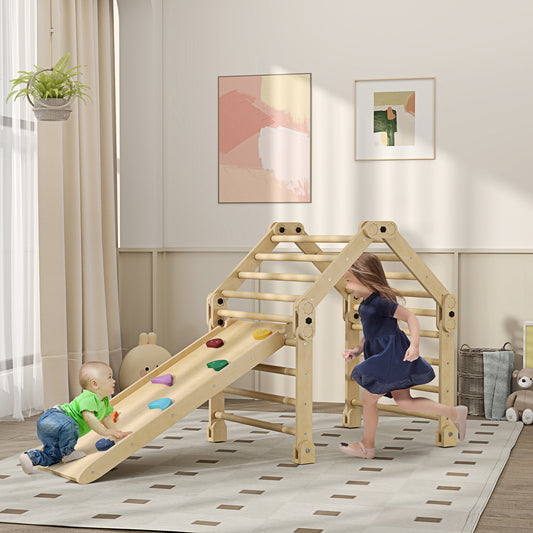 AIYAPLAY 3 in 1 Kids Climbing Set Indoor with Sliding Ramp, Foldable design, Gift for 2-6 Years Old