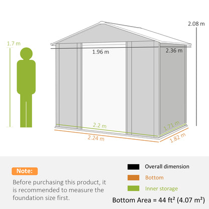 Outsunny Garden Storage Shed with Sliding Door - Brown Wood Effect