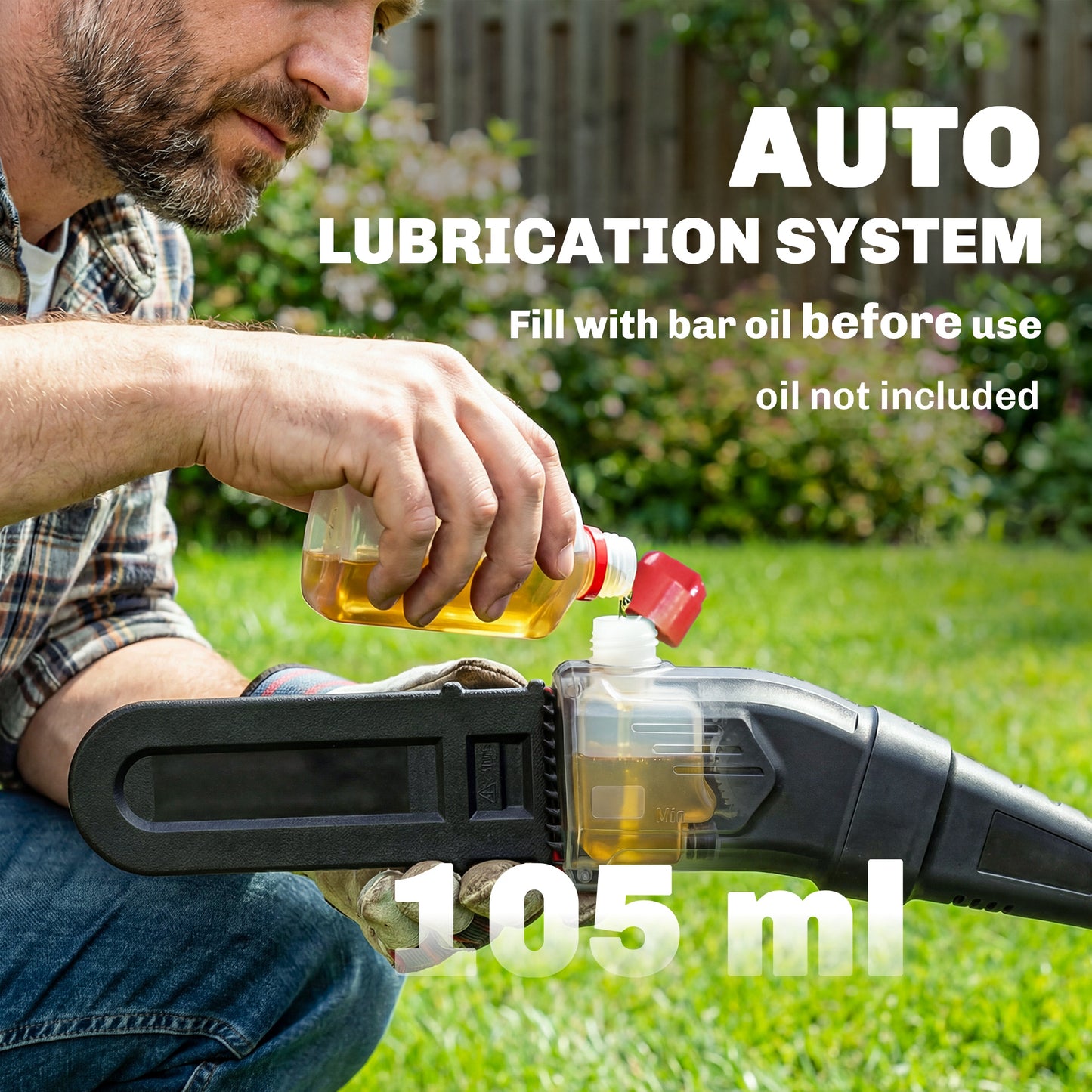 Outsunny 18V 8" Cordless Long Handled Pole Electric Chainsaw, 1.94m/2.56m with 2 x 4.0Ah Batteries, Charger, Auto Lubrication