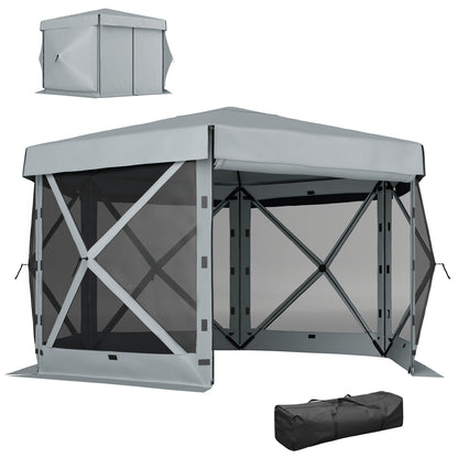 3 x 3(m) Hexagon Pop Up Gazebo with 5 Sides and Carry Bag, Waterproof, UV Resistant Party Tent Instant Event Shelter for Garden, Patio