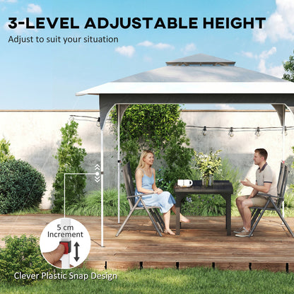 3.5x3.5m Pop Up Gazebo | One-Touch Setup | UPF50+ Double Tier 210D Oxford | 3 Height Settings | Wind Level 4-6 | Carry Bag | Dark Grey
