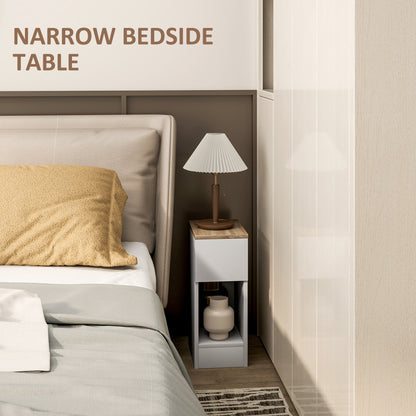 Set of Two Modern Storage Bedside Tables - White