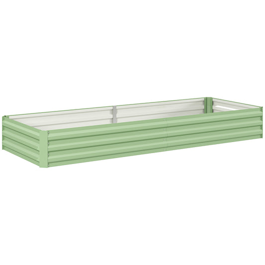 Galvanised Steel Raised Garden Bed | 2 Size Options 126x90.5cm or 241x90.5cm | Open Bottom | Rust-Resistant | Easy Assembly | Flowers Herbs & Veg | Light Green