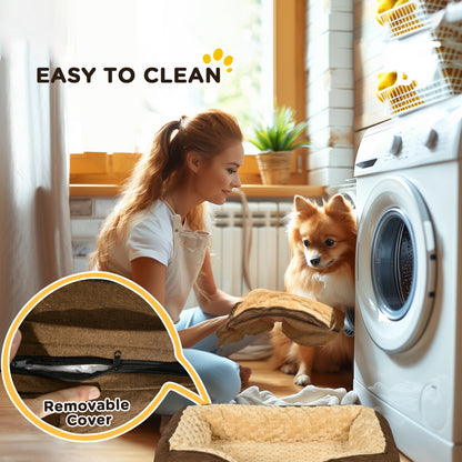 PawHut Calming Dog Bed Pet Mattress w/ Removable Cover, Anti-Slip Bottom, for Small Dogs, 70L x 50W x 18Hcm